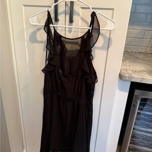 NWT BCBG Black Ruffled Sheer Dress